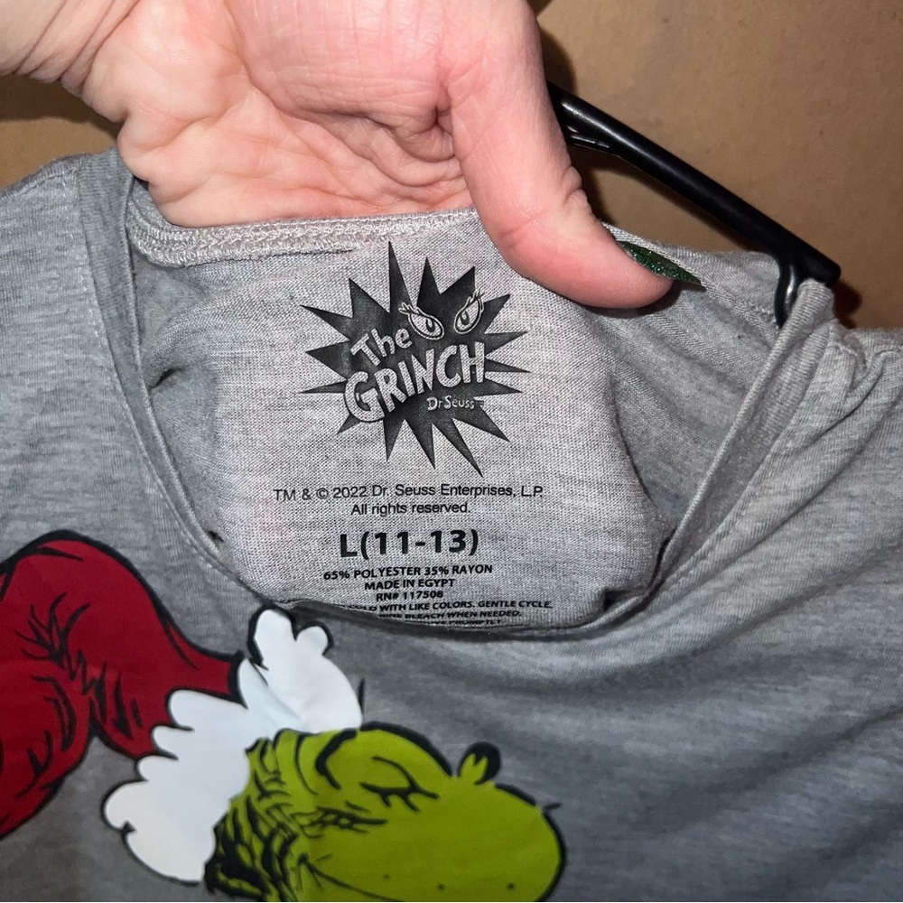 Women’s Gray Grinch Holiday T-Shirt - Picture 3 of 4